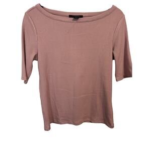 TAHINI Blush pink ribbed medium sweater/top NWT nice weight round neck